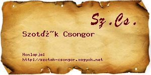 Szoták Csongor névjegykártya